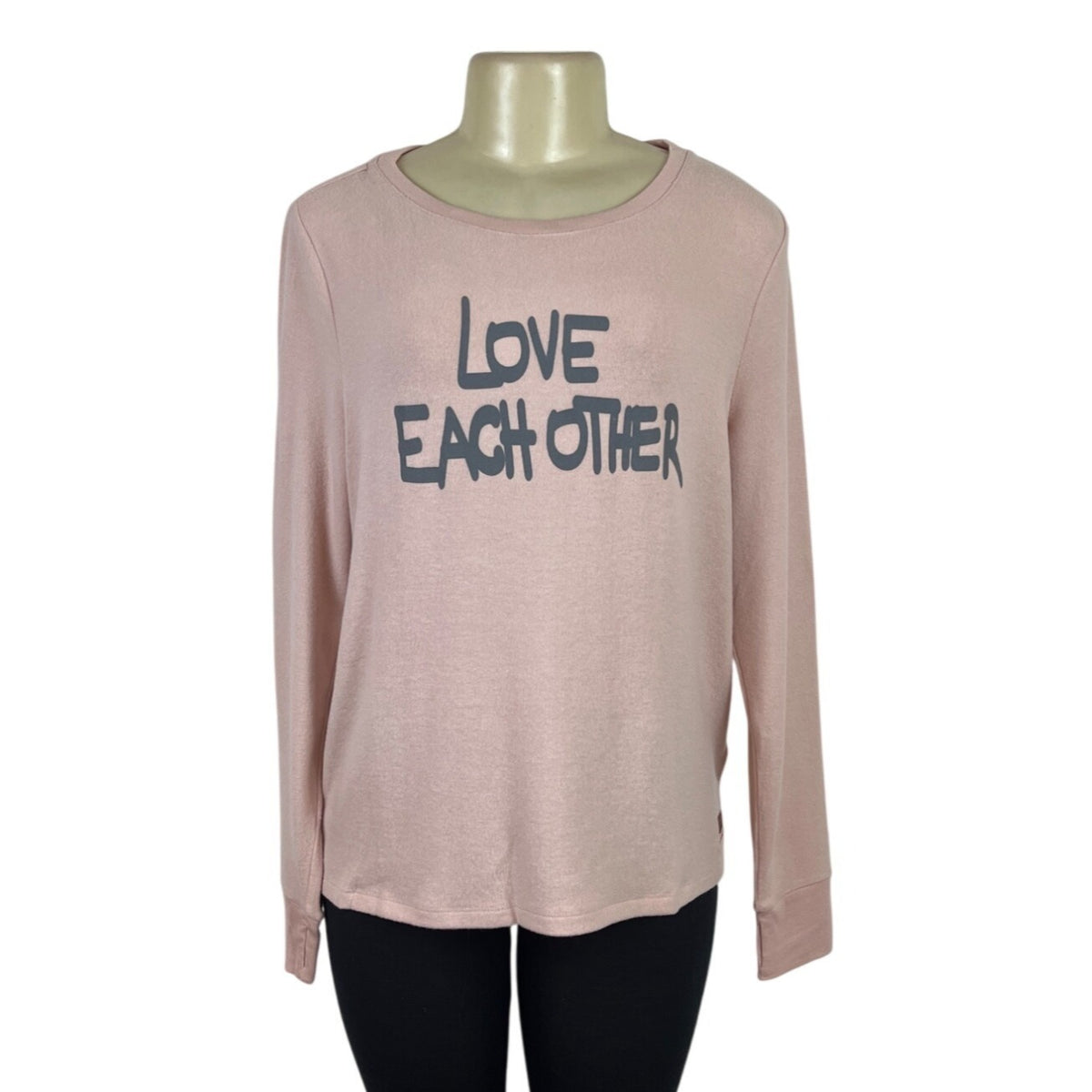 Peace Love World Women’s Pink Long Sleeve "Love Each Other" Sweatshirt Sz S