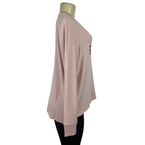 Peace Love World Women’s Pink Long Sleeve "Love Each Other" Sweatshirt Sz S