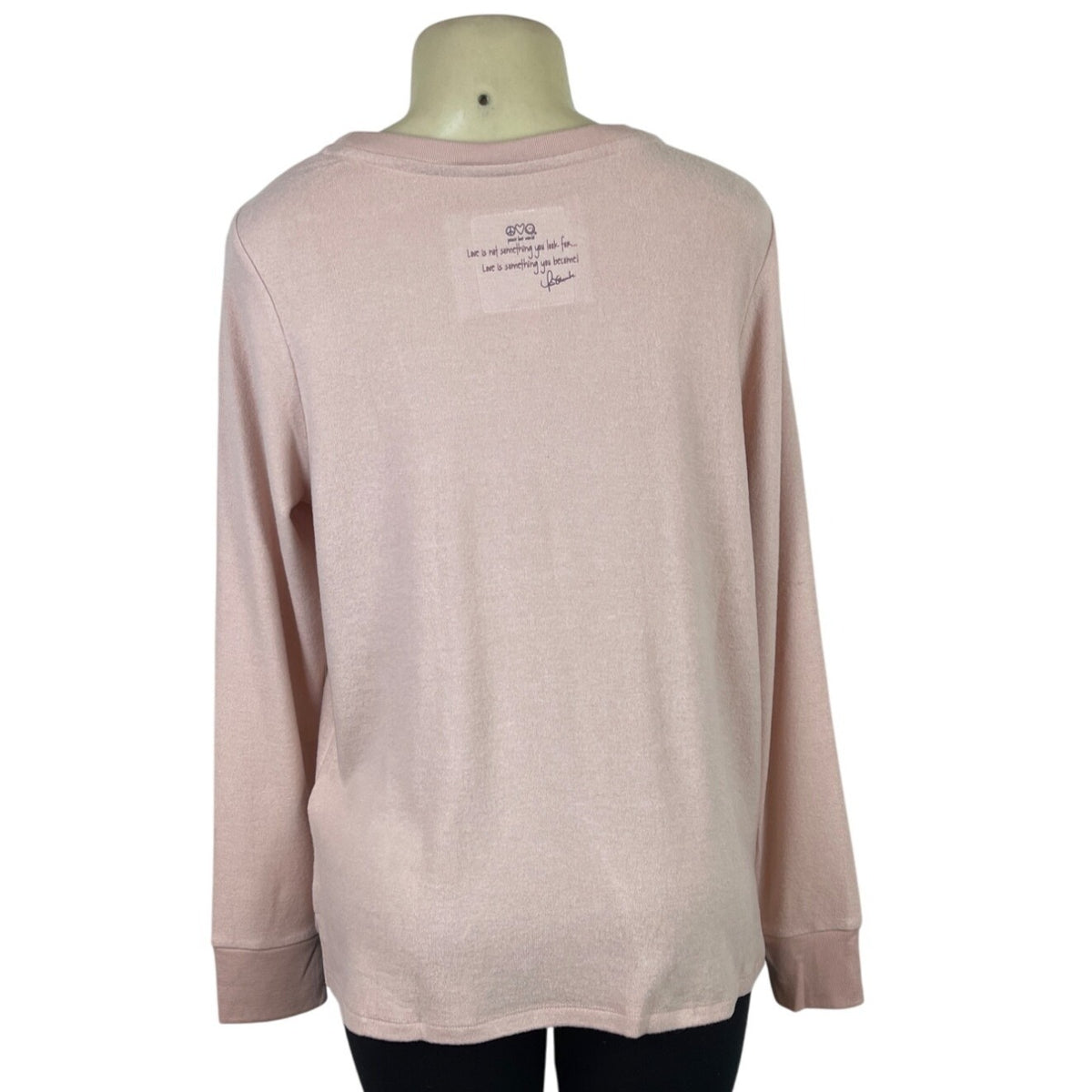 Peace Love World Women’s Pink Long Sleeve "Love Each Other" Sweatshirt Sz S