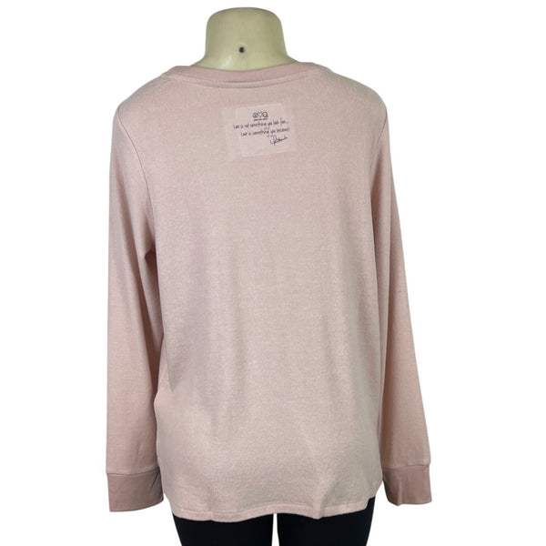 Peace Love World Women’s Pink Long Sleeve "Love Each Other" Sweatshirt Sz S
