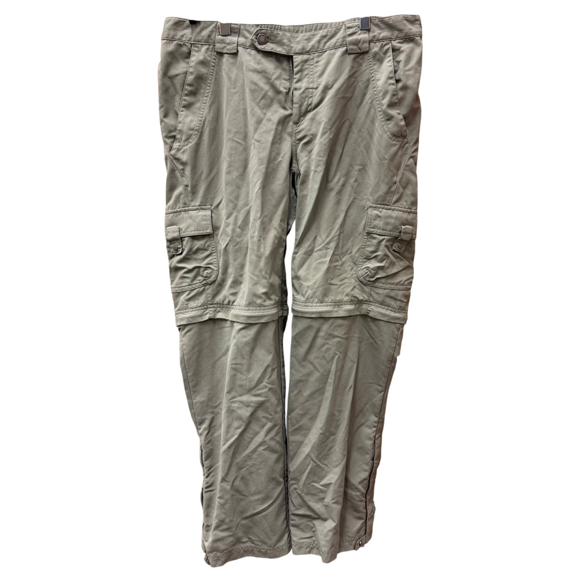 Columbia Mens Khaki Nylon Convertible Cargo Pants Zip-Off Lightweight Outdoor Large