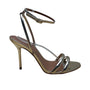 Zara Woman Metallic Gold Ankle Strap Heeled Sandals Size US 8