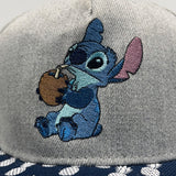 Disney Kid's Grey And Blue Stitch Pineapple Canvas Baseball Cap