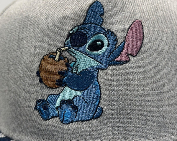 Disney Kid's Grey And Blue Stitch Pineapple Canvas Baseball Cap