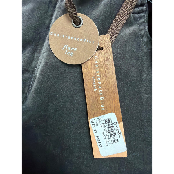 Christopher Blue Womens Brown Velvet Flare Pants Size 12 Comfortable Stretch