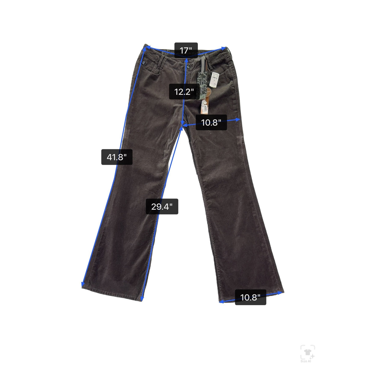 Christopher Blue Womens Brown Velvet Flare Pants Size 12 Comfortable Stretch