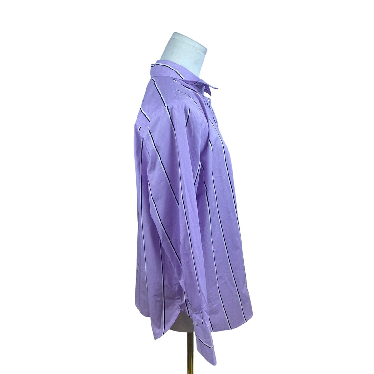Talbot's Purple Striped Long Sleeve Button Up Shirt With Collar Size LP