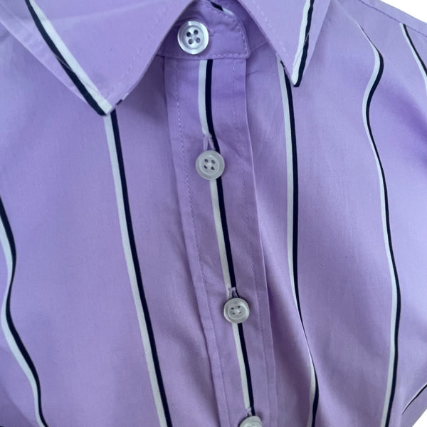 Talbot's Purple Striped Long Sleeve Button Up Shirt With Collar Size LP