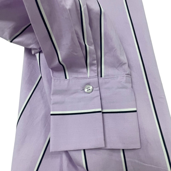 Talbot's Purple Striped Long Sleeve Button Up Shirt With Collar Size LP