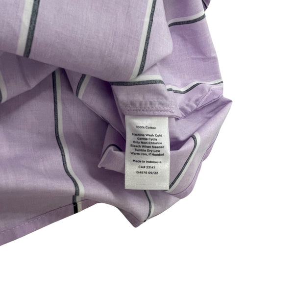 Talbot's Purple Striped Long Sleeve Button Up Shirt With Collar Size LP
