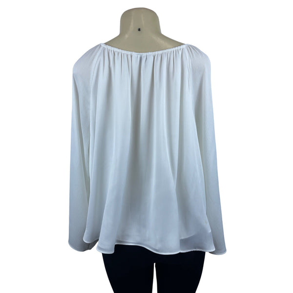 Elizabeth And James Women's White Long Sleeve Blouse Sz XL New