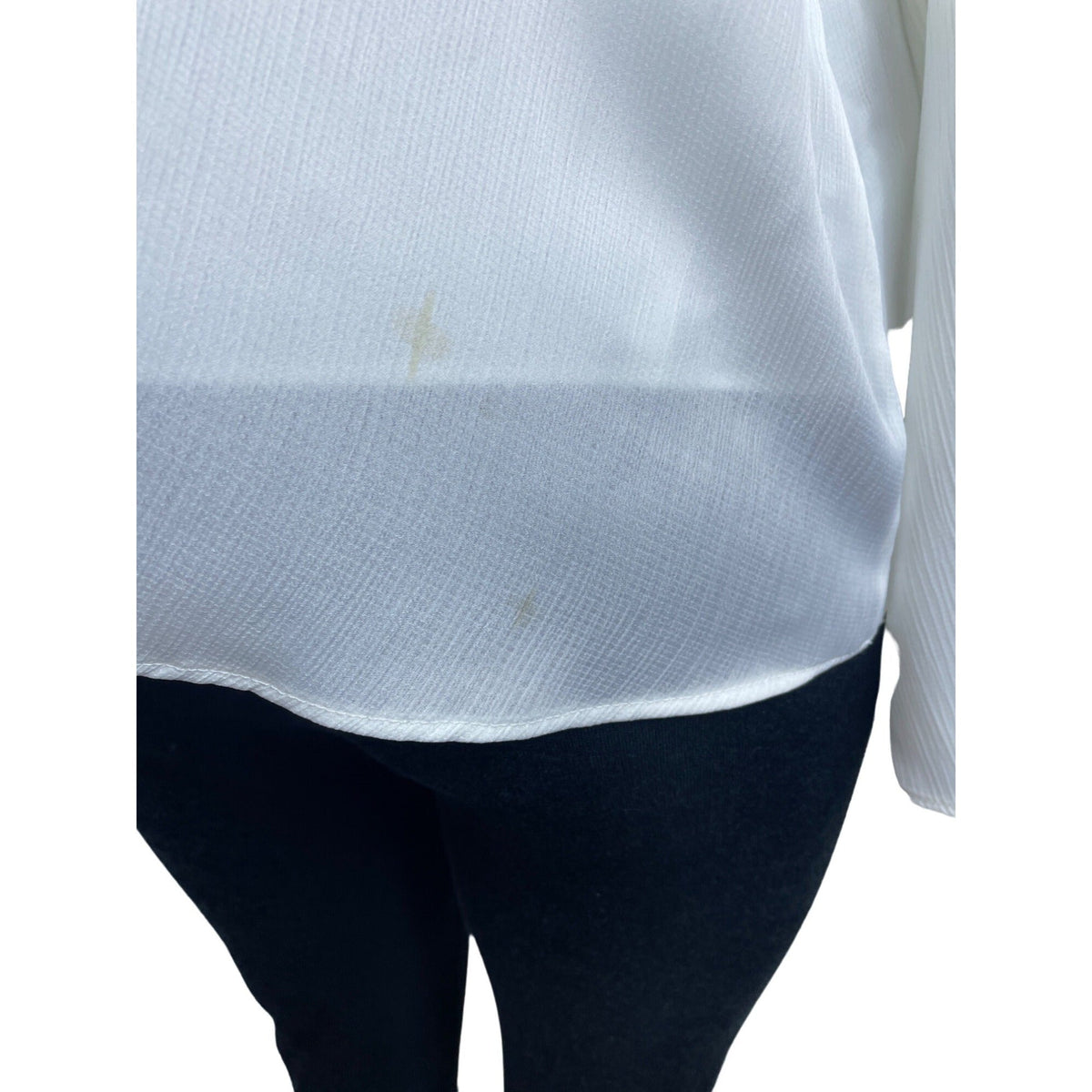 Elizabeth And James Women's White Long Sleeve Blouse Sz XL New