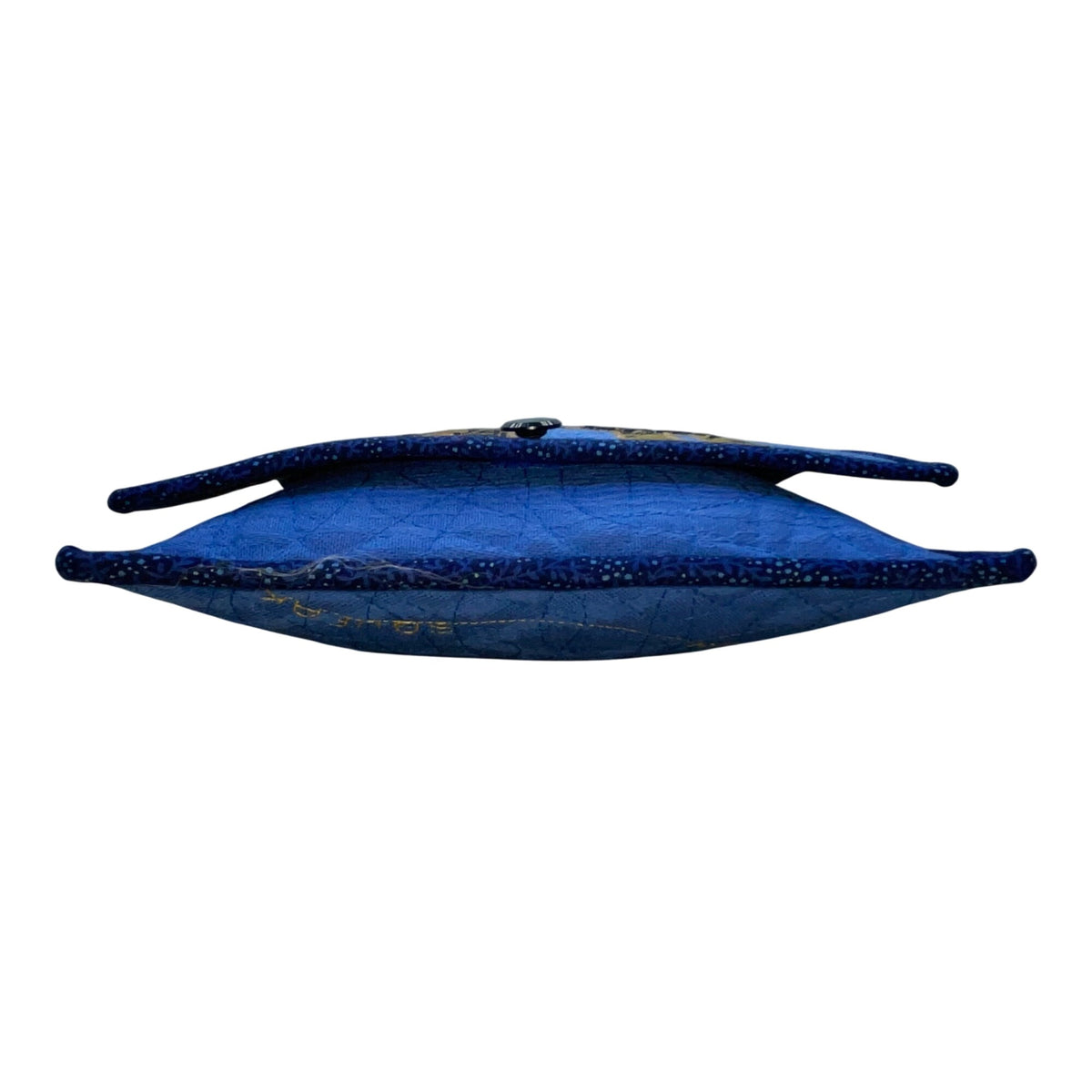 Whimsical Handcrafted Blue Cat Bird & Mouse Applique Quilted Crossbody Bag