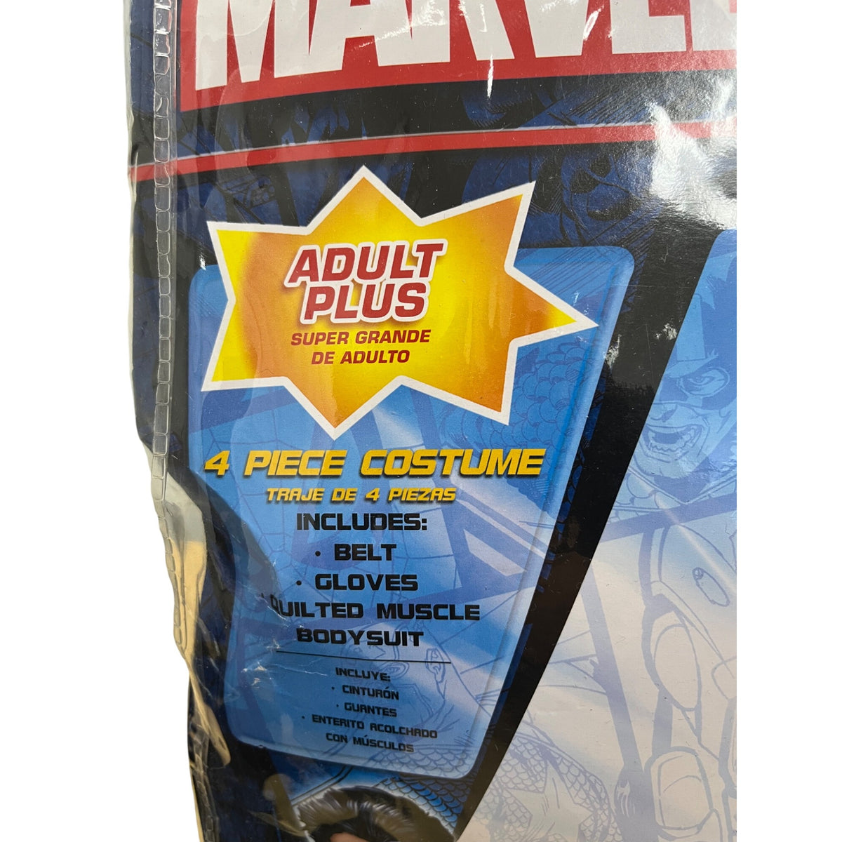 Marvel Adult Plus Black 4-Piece Punisher Muscle Costume With Quilted Bodysuit Belt & Gloves