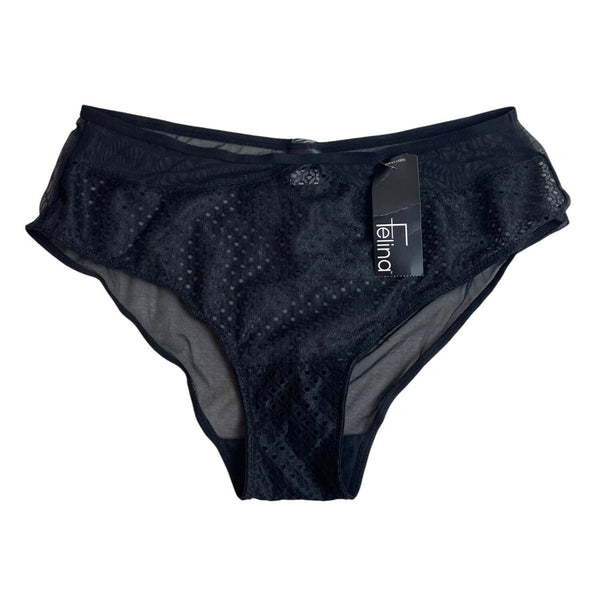 Felina Black Mesh High-Waist Panties Comfortable & Stylish Lingerie Sz S- NEW
