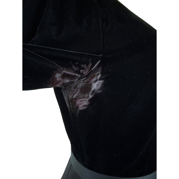 JS Collections Women’s Black Velvet Formal Midi Dress With Bow Detail Sz 10