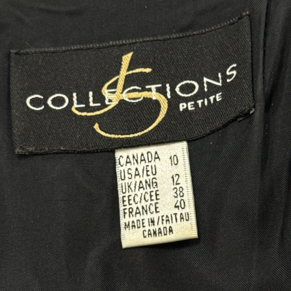 JS Collections Women’s Black Velvet Formal Midi Dress With Bow Detail Sz 10