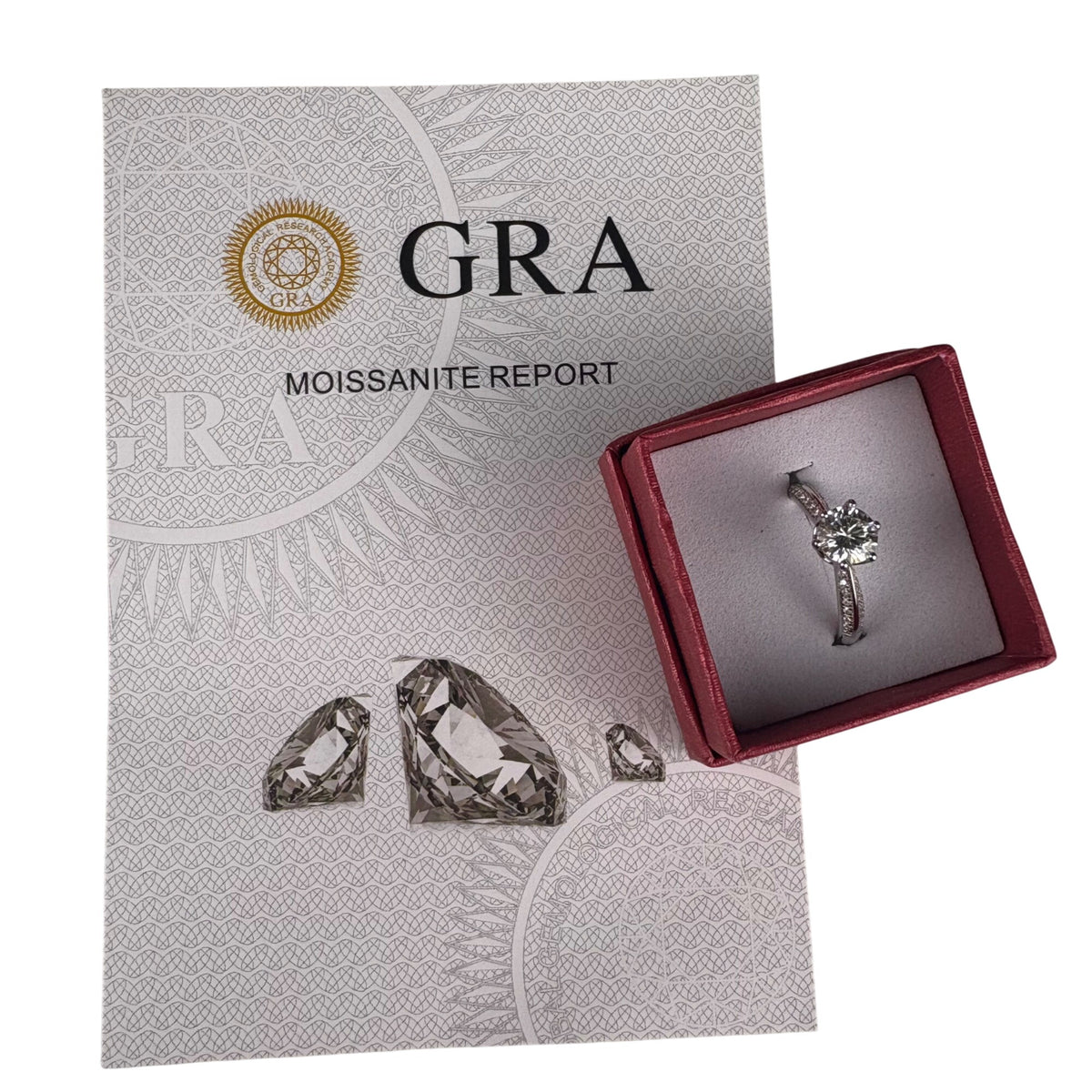 Sterling Silver White Moissanite Engagement Ring Lab-Cert Solitaire Stone Sz 7