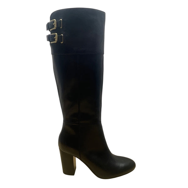 Isolá Womens Black Leather Buckle Accents Heel Cerelia Knee-High Boots Sz 7M