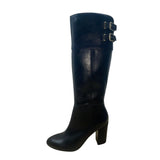 Isolá Womens Black Leather Buckle Accents Heel Cerelia Knee-High Boots Sz 7M