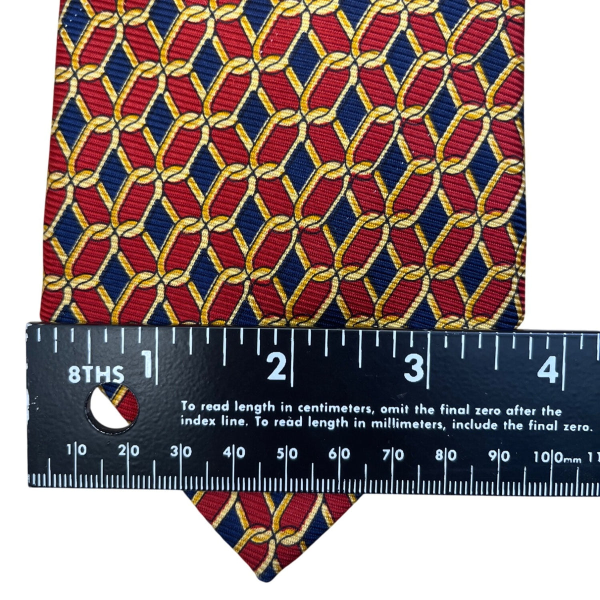Vintage Brooks Brothers Mens Red/Blue Silk Geometric Print Tie 57"  USA Stylish