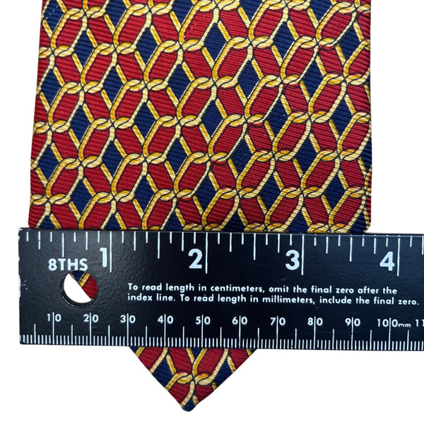 Vintage Brooks Brothers Mens Red/Blue Silk Geometric Print Tie 57"  USA Stylish