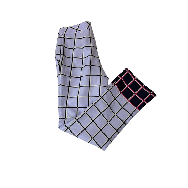 Vivienne Hu Women's Purple Grid Pattern Pants Sz - NWT