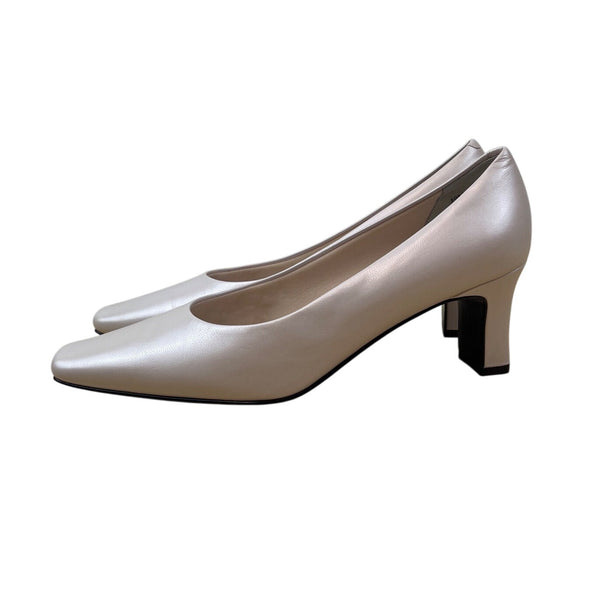 Nordstrom Women’s Rose Leather Block Heel Square Toe Glide Pumps Size 10M