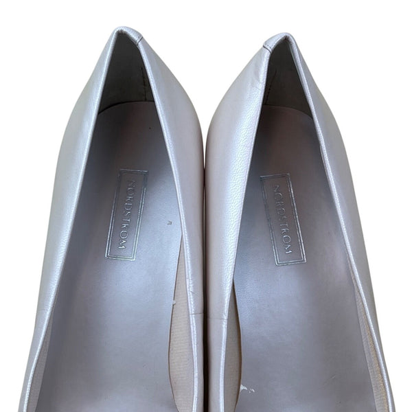Nordstrom Women’s Rose Leather Block Heel Square Toe Glide Pumps Size 10M