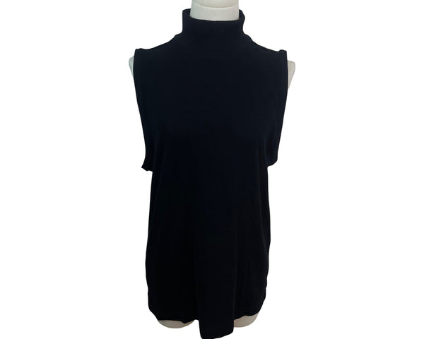 Sleeveless Black Turtleneck Top By Loft Size XL- New