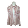 Indigo Rose Striped Button-Down Long Sleeve Shirt With Pocket Sz PXL - New