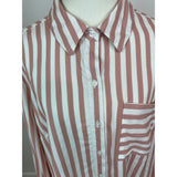 Indigo Rose Striped Button-Down Long Sleeve Shirt With Pocket Sz PXL - New