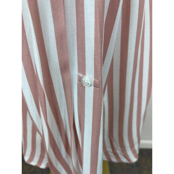 Indigo Rose Striped Button-Down Long Sleeve Shirt With Pocket Sz PXL - New