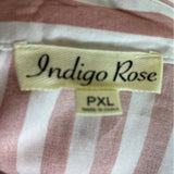 Indigo Rose Striped Button-Down Long Sleeve Shirt With Pocket Sz PXL - New