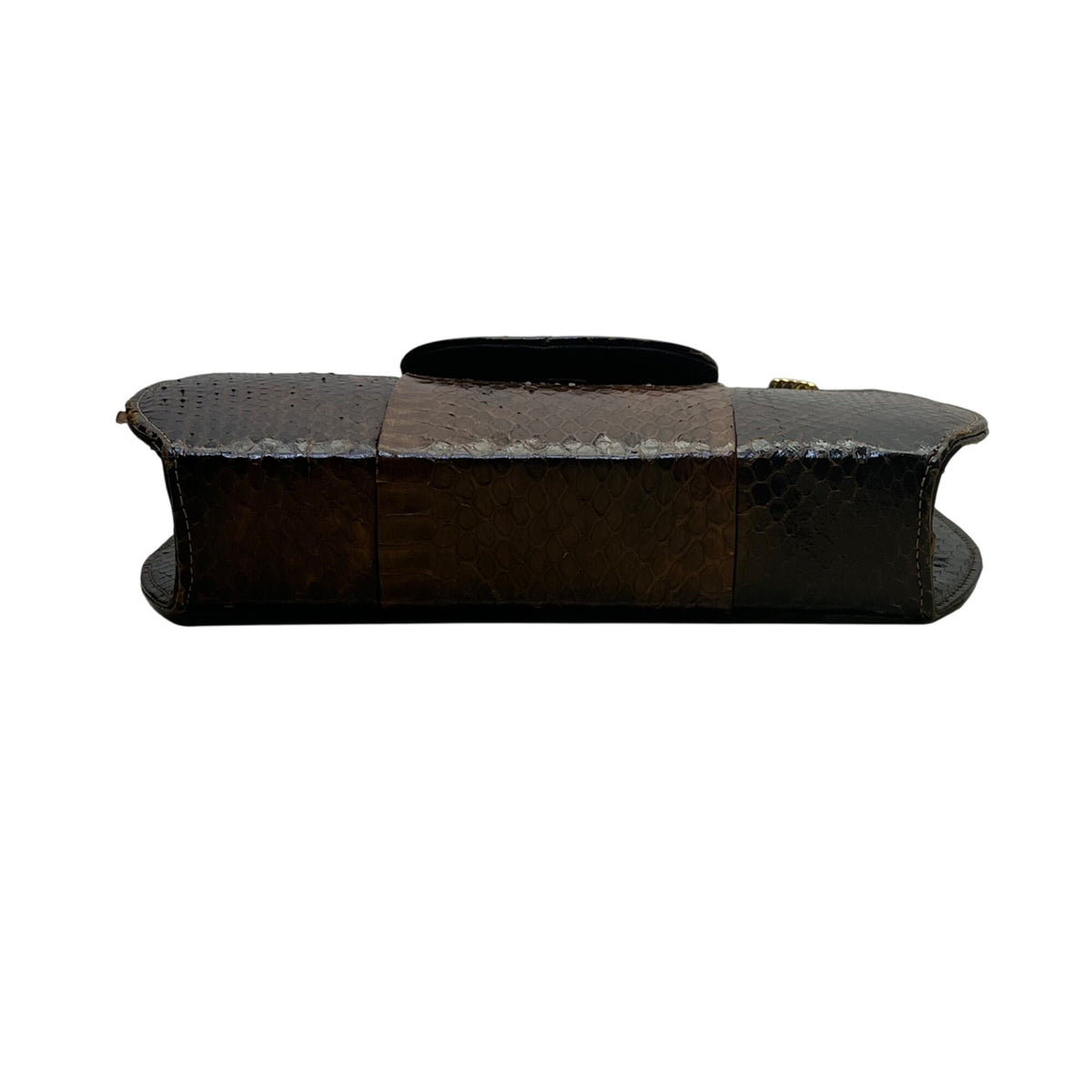 Vintage Sterling Women’s Brown Genuine Cobra Skin Gold Chain Strap Shoulder Bag