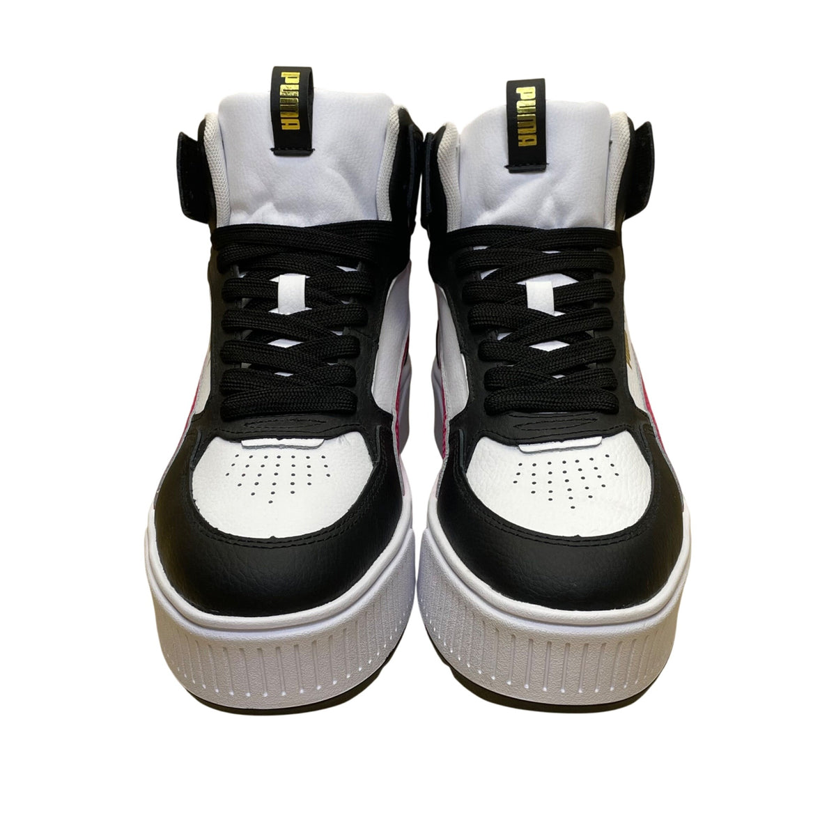 Puma Women’s White Black Pink High-Top Lace-Up Platform Sneakers Size 8.5
