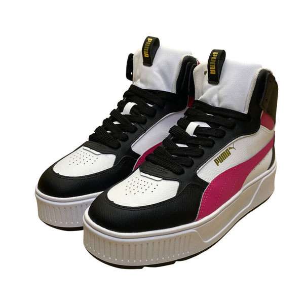 Puma Women’s White Black Pink High-Top Lace-Up Platform Sneakers Size 8.5