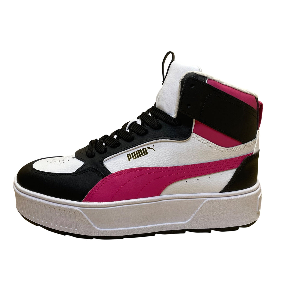 Puma Women’s White Black Pink High-Top Lace-Up Platform Sneakers Size 8.5