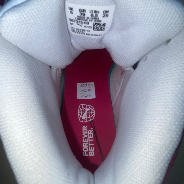 Puma Women’s White Black Pink High-Top Lace-Up Platform Sneakers Size 8.5