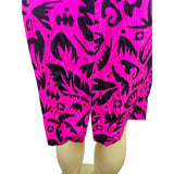 Vintage Lauren Alexander Strapless Pink & Black Ruched Bodycon Dress Size 8
