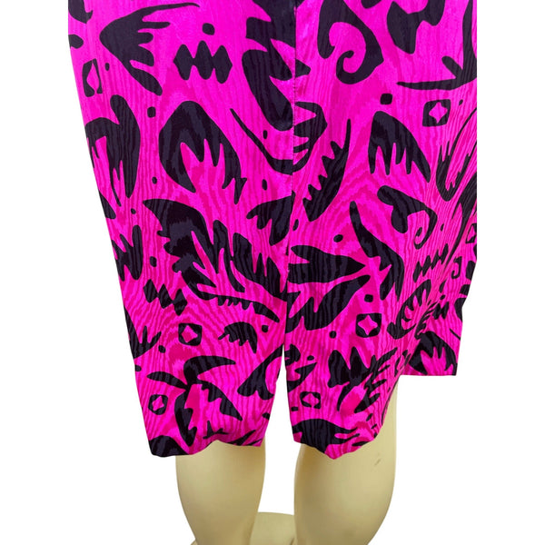 Vintage Lauren Alexander Strapless Pink & Black Ruched Bodycon Dress Size 8