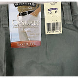 Riders By Lee Womens Eased Fit Casuals Pants Size 10P - New