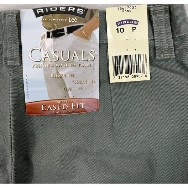 Riders By Lee Womens Eased Fit Casuals Pants Size 10P - New