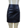 Topshop Womens Black Polyester Cotton Mini Skirt With Zip Back Size 12