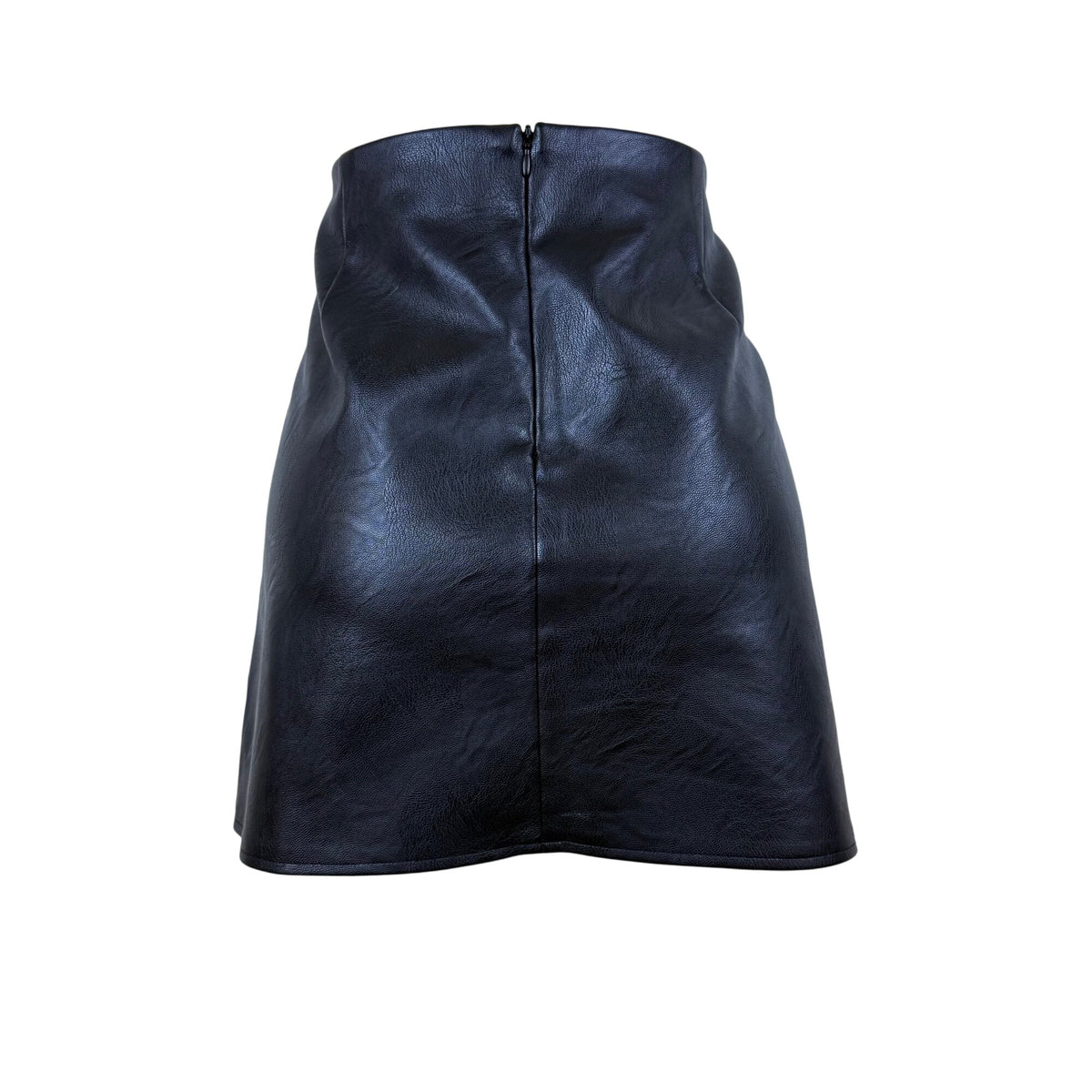 Topshop Womens Black Polyester Cotton Mini Skirt With Zip Back Size 12