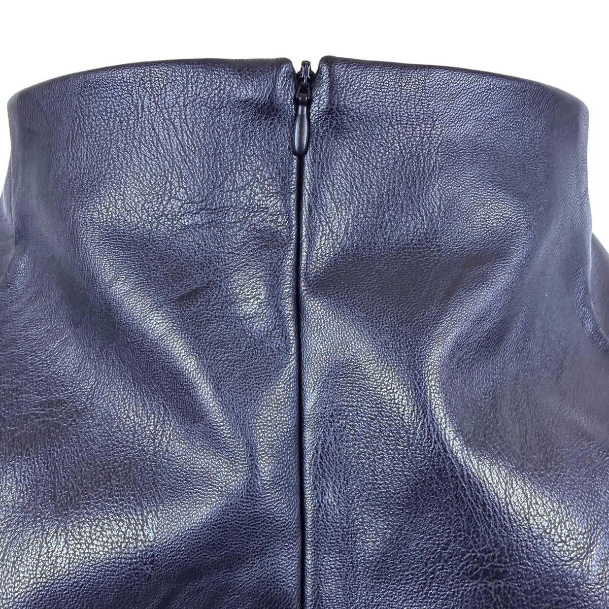 Topshop Womens Black Polyester Cotton Mini Skirt With Zip Back Size 12