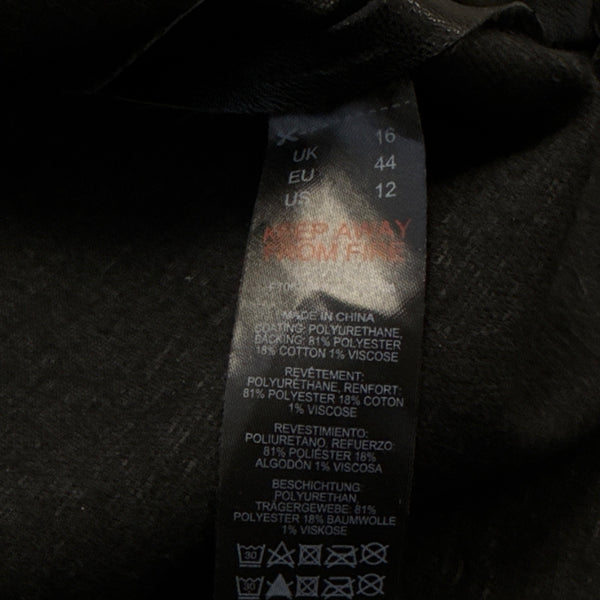 Topshop Womens Black Polyester Cotton Mini Skirt With Zip Back Size 12