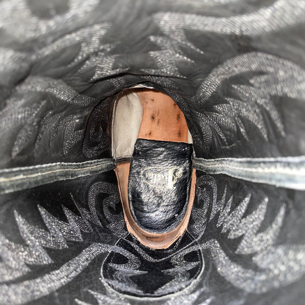 Justin Men’s Black Lizard  Style Leather Western Cowboy Boots Size 8.5D