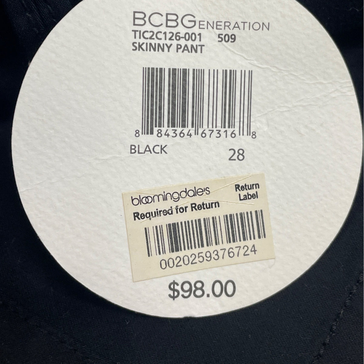 BCBGeneration Womens Black Skinny Jeans Size 28 Stretch Denim - New