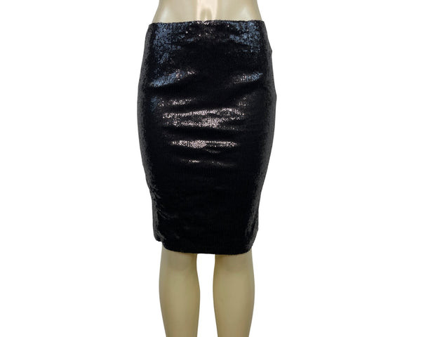 Calvin Klein Womens Black Sequin Pencil Skirt Size 12 Nylon/Polyester
